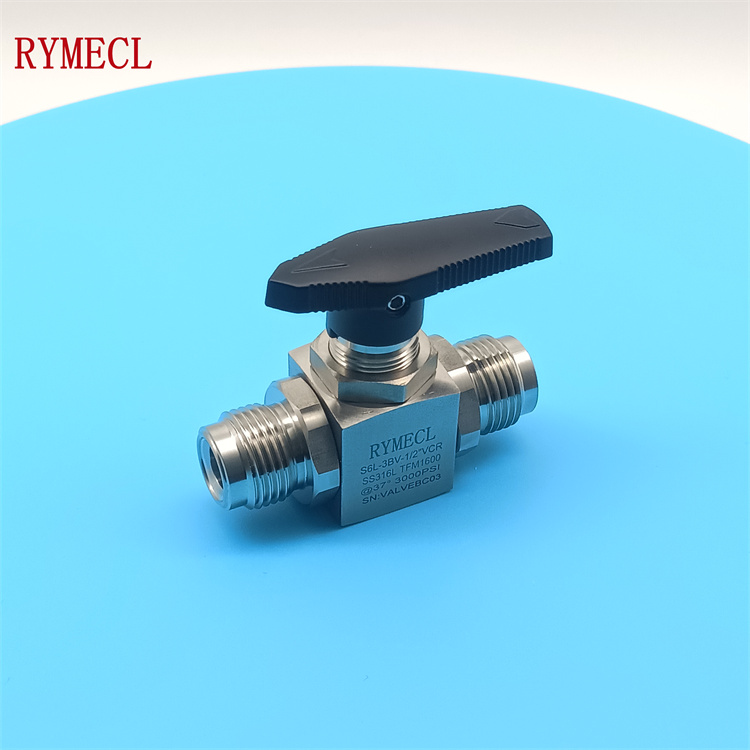 RYMECL耐腐蚀特气洁净管道使用高压硬密封316L不锈钢VCR公头球阀