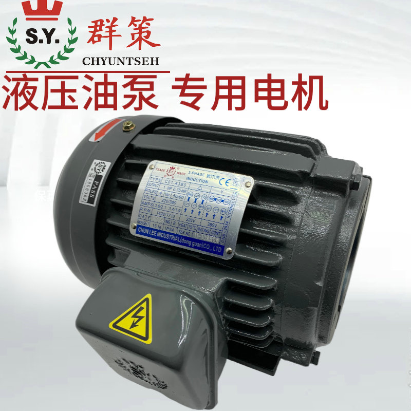 SY群策电机C03-43B03HP4P油泵专用内轴电动机油压液压直插