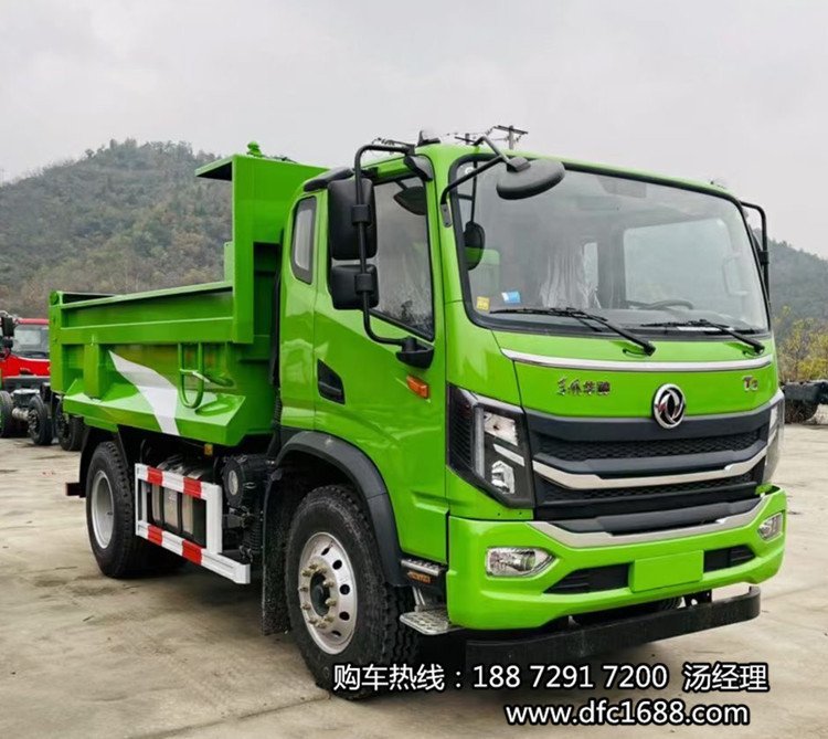 东风国六4x2驱动轻量化单桥180马力小型自卸渣土车