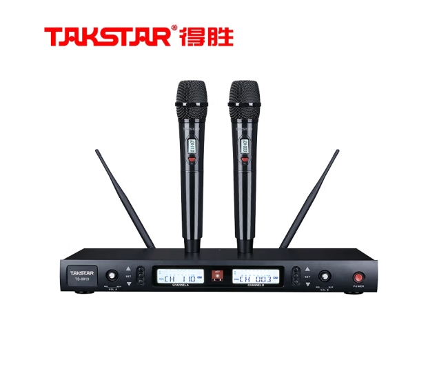 得胜（TAKSTAR）TS-8819一拖二麦克风U段专业演出会议K歌动圈话筒