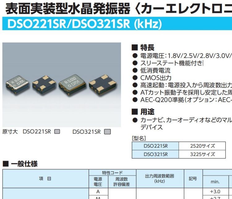 1XSE010000ARVDSO321SR日本KDS晶振石英晶体振荡器交通灯控制器