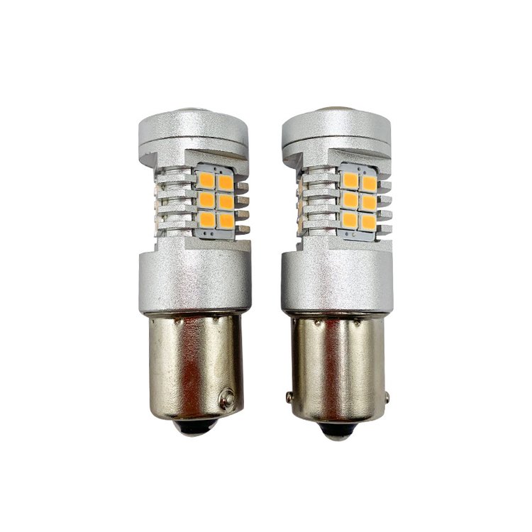 跨境货源汽车LED车灯转向刹车灯后雾灯P21W115621SMD2835琥珀色