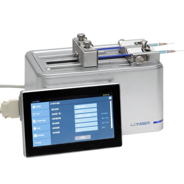 兰格数字实验室注射泵dLSP500系列7寸工业触摸屏，图形化界面