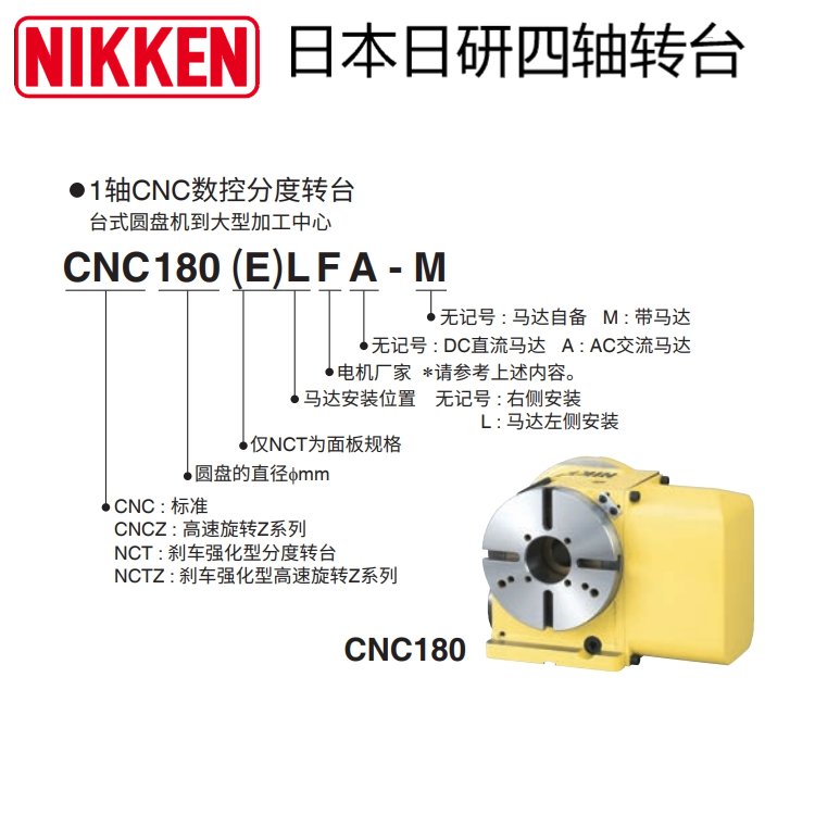 日研四轴分度盘CNC180(E)LFA-M气动刹车分度盘维修销售