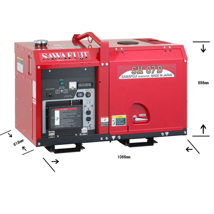 原装日本泽藤柴油静音型车载移动式发电机SH07D型号