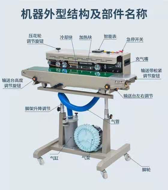 厢式充气连续薄膜封口机FDW-1000型鲜花饼无核脆枣充氮包装热合机