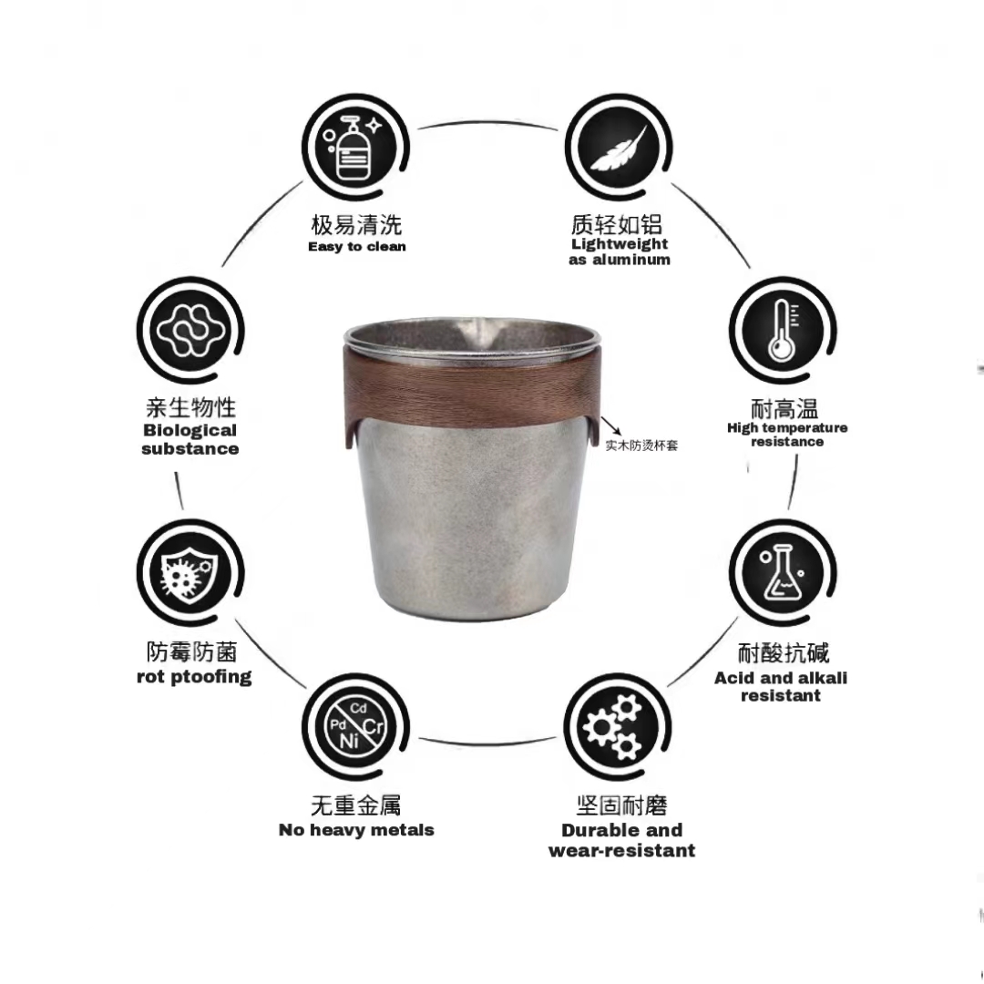 YUTIZEN纯钛公道杯钛金属分茶器户外便携式功夫茶具防烫