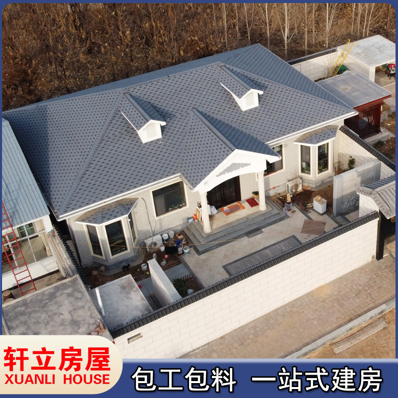 农村三间平房造价轻钢房屋制造厂家造型美观轻钢别墅建造施工