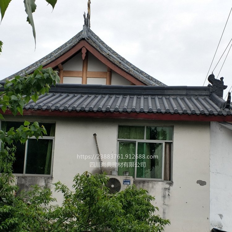  仿古屋檐瓦，古建筑屋顶瓦，新中式筒瓦，高分子复合瓦安装