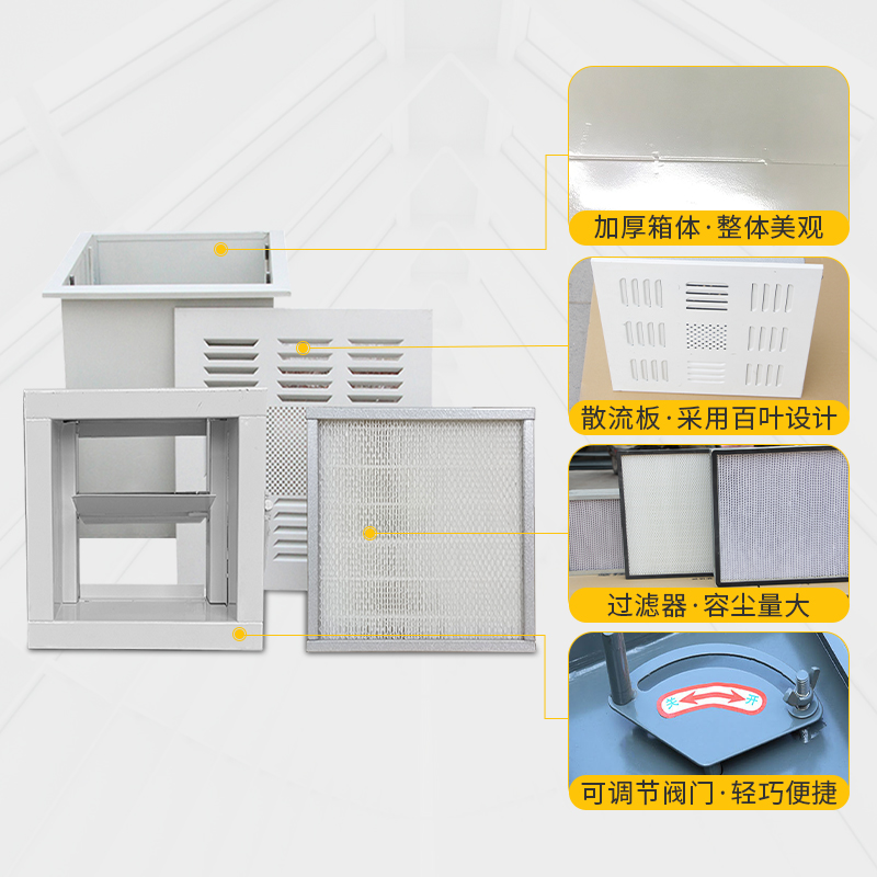 喷塑630型高效送风口四件套厂家初中过滤器送风天花空调出风口