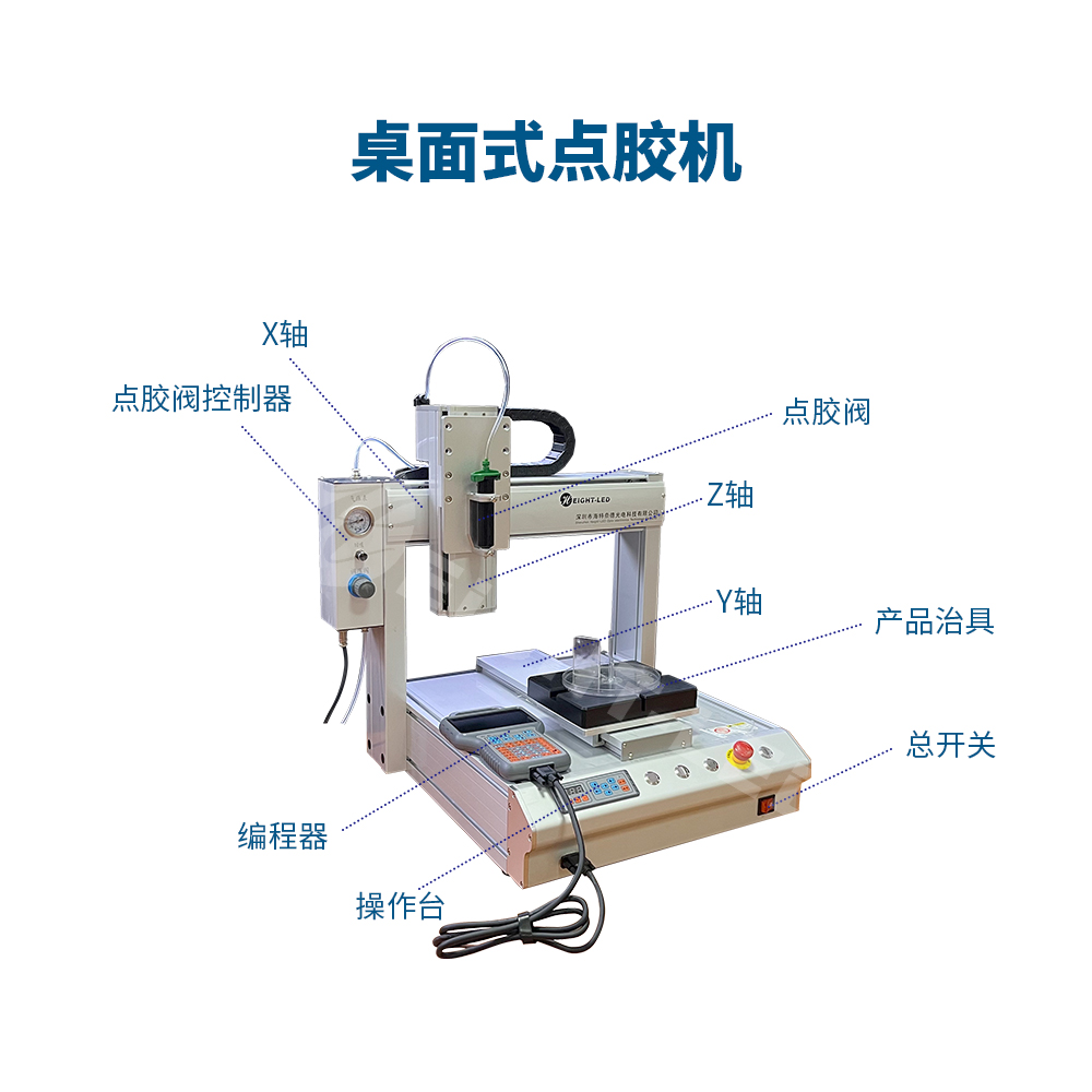 三轴全自动点胶机桌面式单平台打胶机UV胶热熔胶涂胶机