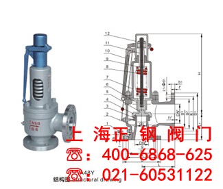 A48Y-40C弹簧全启蒸汽式安全阀,弹簧式蒸汽安全阀