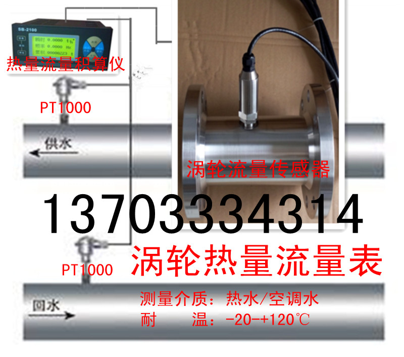 零下20℃到零上100℃空调水热量表（热能表）BTLWR涡轮热量计