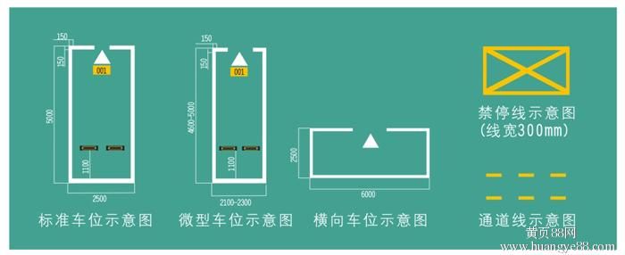 停车位划线线宽图片