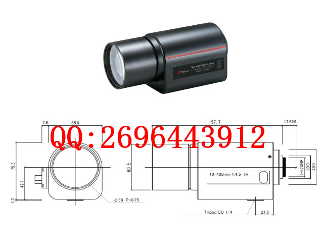 凤凰电动变倍镜头，PMH40Z10D45PIR，凤凰预制位镜头报价，凤凰10-400mm电动镜头