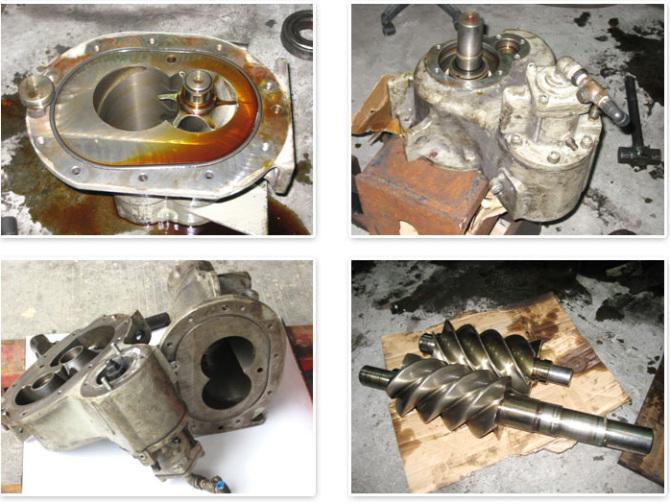 螺杆空压机泵头拆解图片