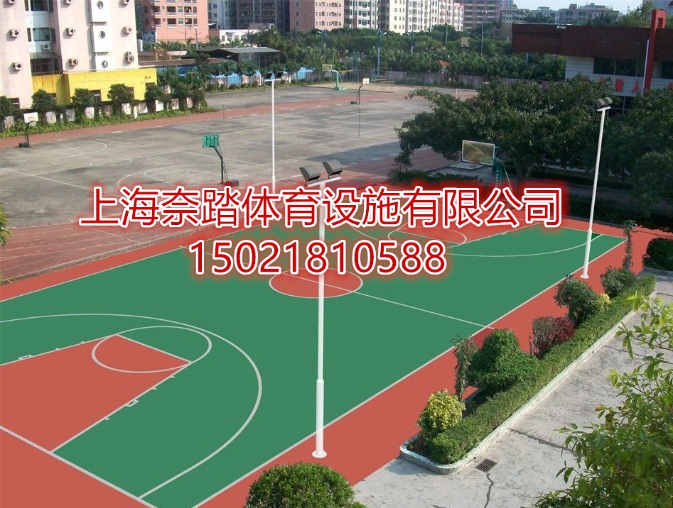 淮南塑胶篮球场地基建设