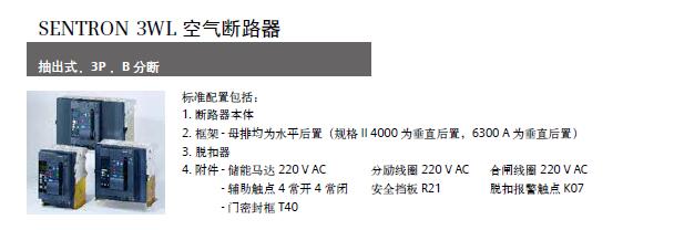 空气断路器 3WL1B02 ETU45B/G D/3P