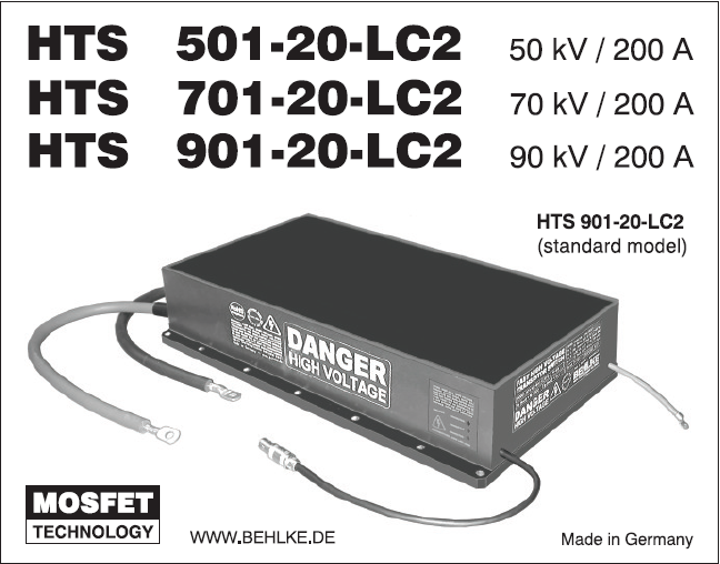 德国behlke HTS 121-20-LC2原装进口高压开关