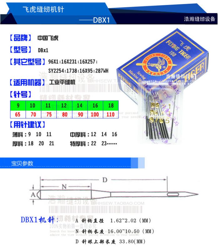 针刺机的针型号对照表图片