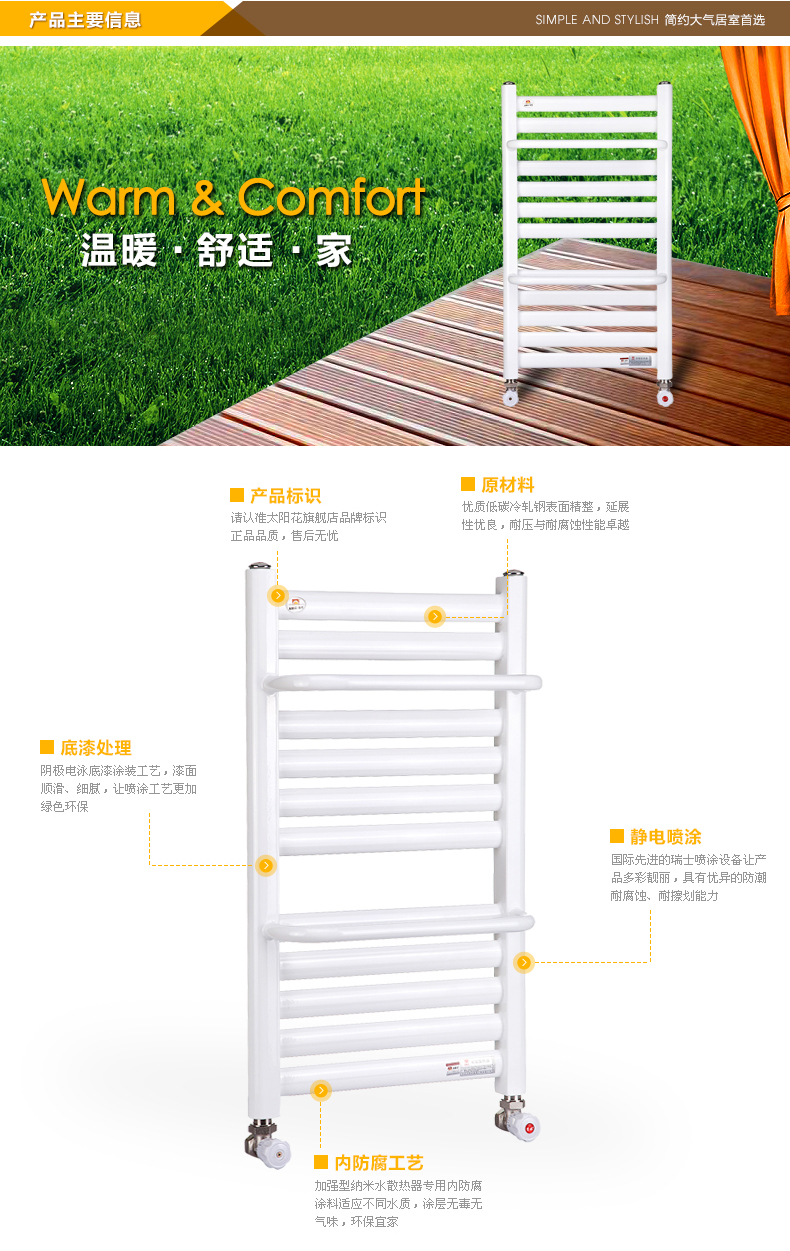 太陽花家用小揹簍散熱器取暖器廚房衛生間毛巾架暖氣片 晾衣架