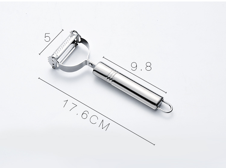 不锈钢多功能削皮器套装 跑江湖水果削皮刀两件套 锋利瓜果刨丝器示例图6