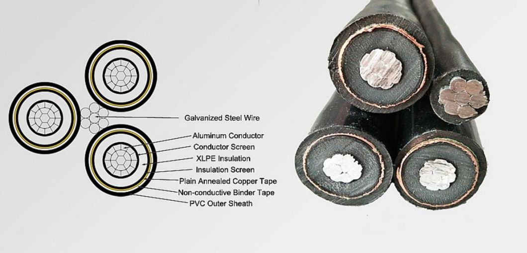 Mv 33kv 3X150+50 Sqmm Overhead Insulated Cable ABC Aerial Bundle Cable