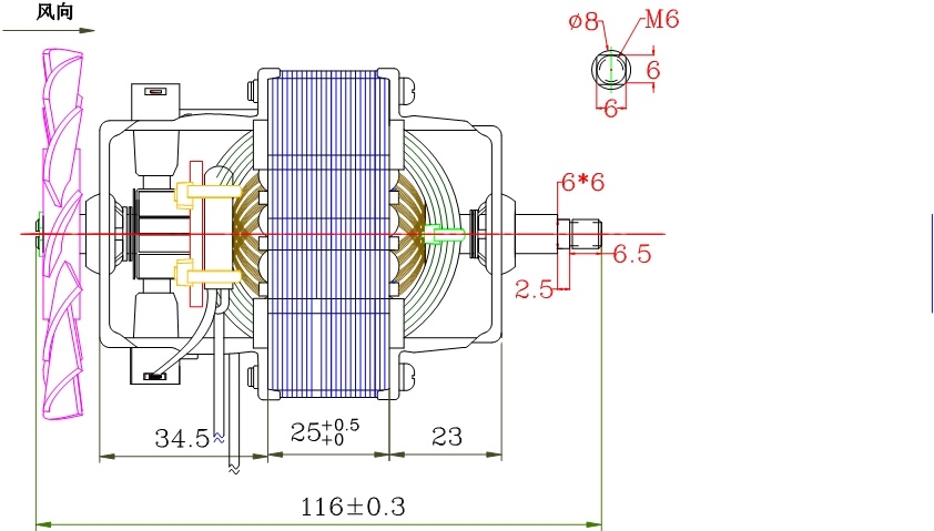 Ry7030m22 Thickness 10mm-50mm 120V AC Gear Motor with High Torque Low Speed for Blender Juicer