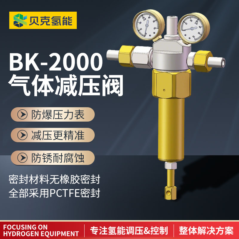 BK-2000气体减压阀不锈钢氢气减压器 进口技术氢气减压阀厂家