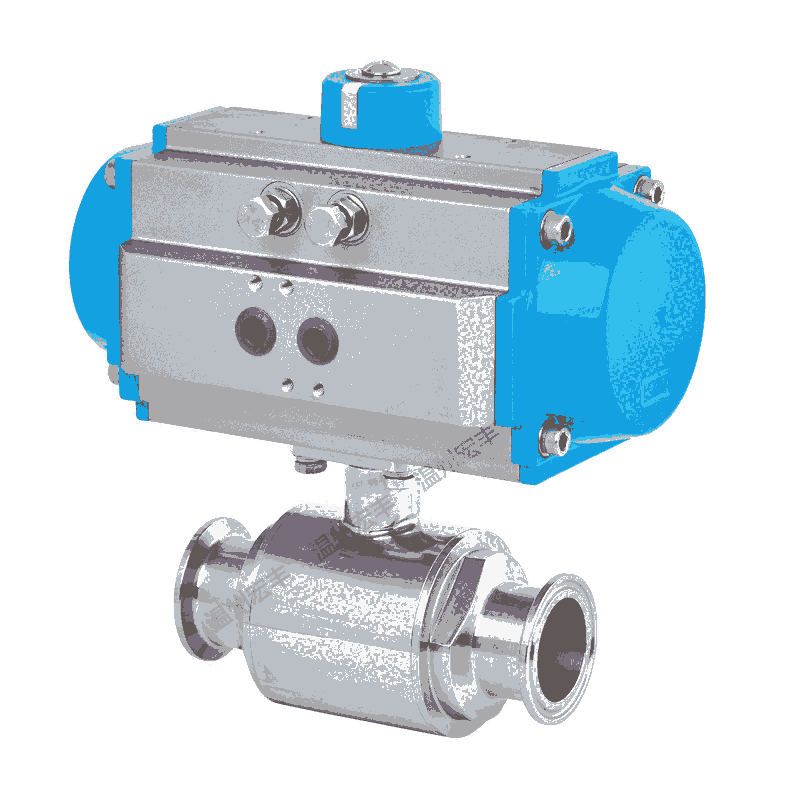 卫生级不锈钢气动直通两片式球阀 