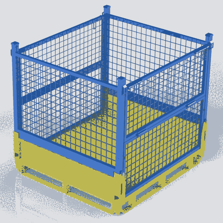 周转箱 折叠式仓储笼 可堆垛铁笼 定制铁框 移动式金属网格箱