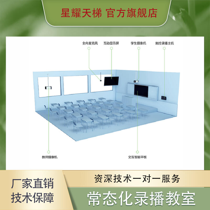 常态化录播教室课程录制师生特写自动跟踪互动教学教室抬音设备