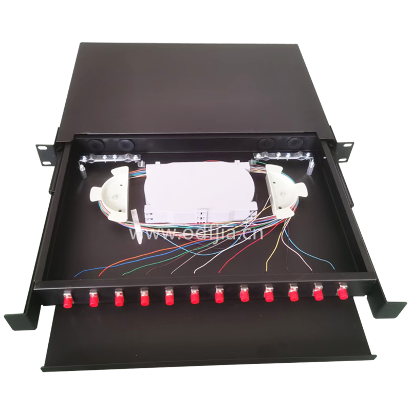 12芯光缆终端盒 19英寸安装抽拉式12芯光纤终端盒