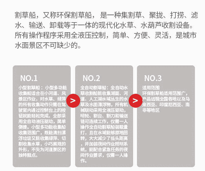 晟河水浮莲打捞船 水葫芦收割船 前收后卸式全自动水域清漂船