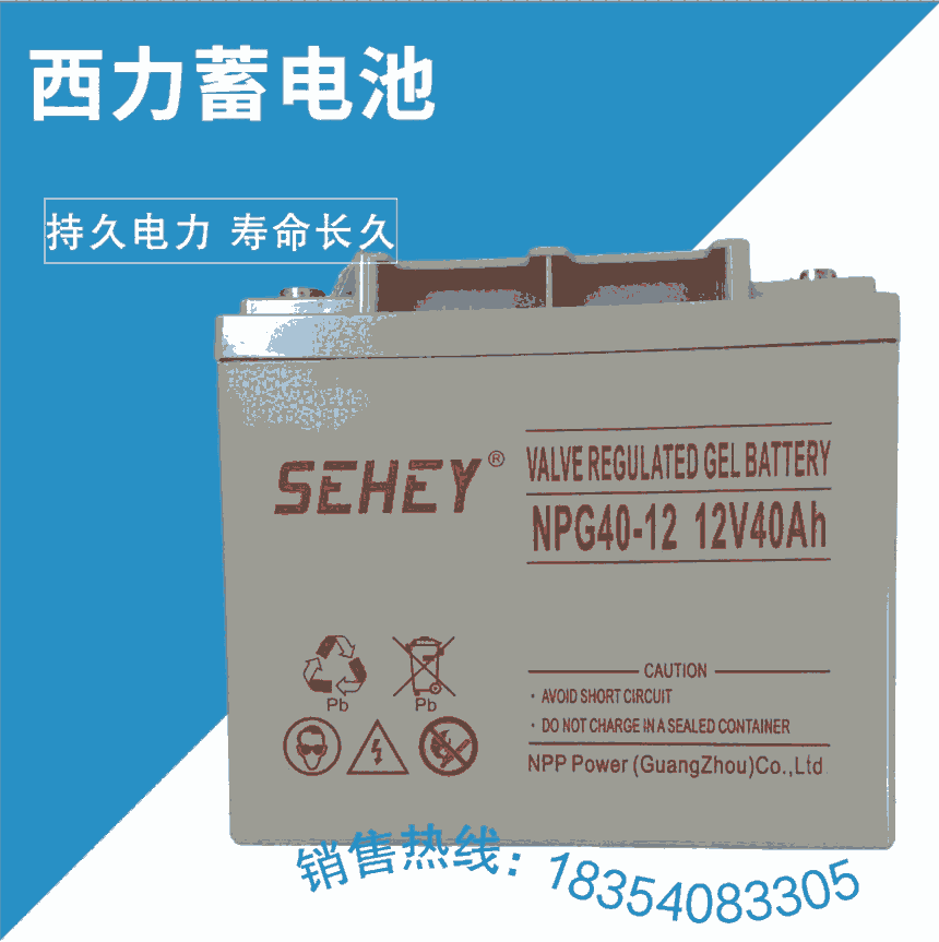 SEHEY西力蓄电池NPG12V40AH机房计算机 医疗设备直流消防UPS电源