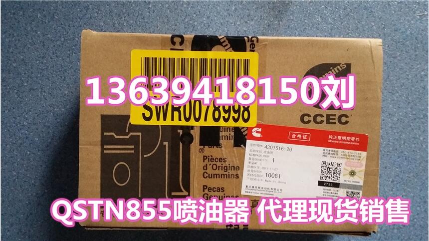 山推SD22推土机电喷发动机QSNT855喷油器4307516