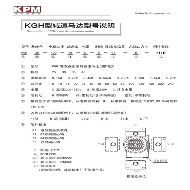 德国KPM准双曲面直交减速电机KGH30-200-5/10-S-G1-B