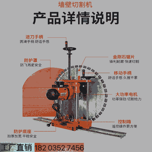 同城配送#電動(dòng)墻壁切縫機(jī) 湖南株洲 窗樓梯口墻面切割機(jī) 安陽(yáng)內(nèi)黃