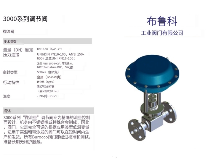 Burocco 3000系列不锈钢微流阀意大利原厂