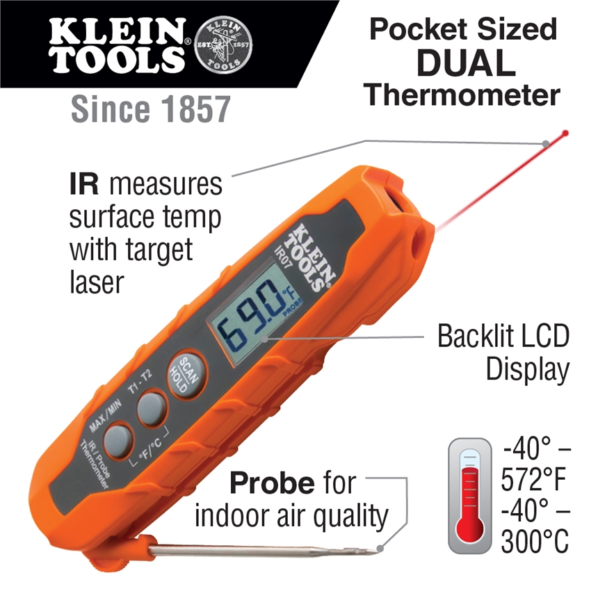 美国凯能klein tools IR07双红外/探头温度计