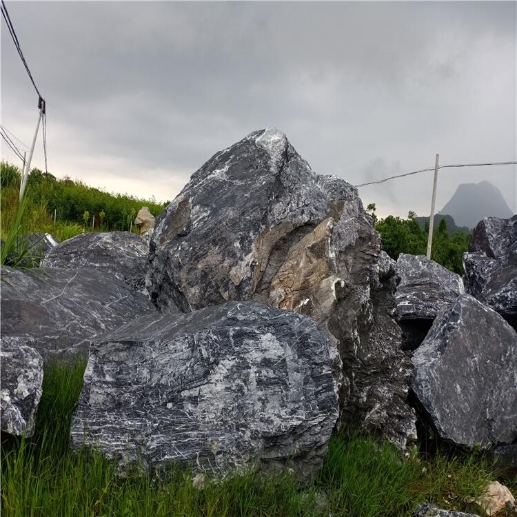 风景点缀石黑山石 园林假山庭院造景石 批发黑山石厂家