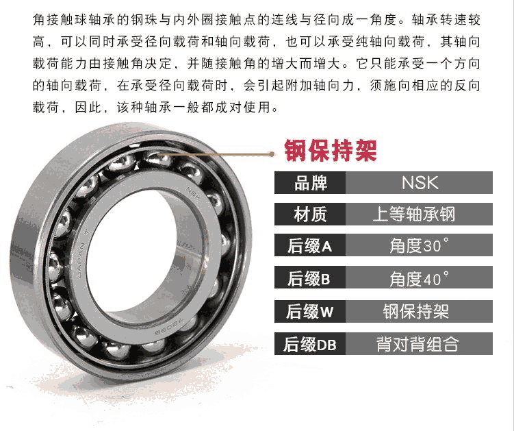 阜阳NSK轴承7912C纯进口坦坦荡荡