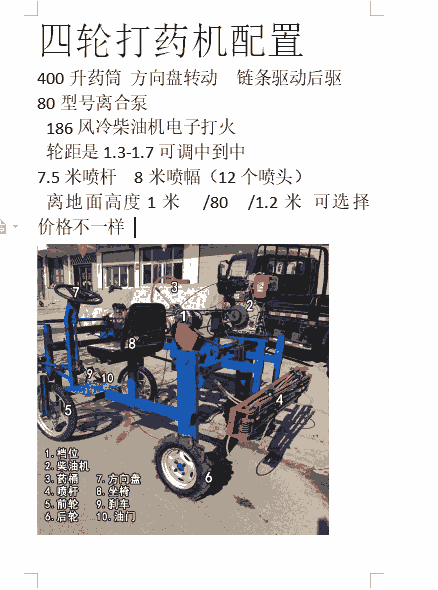 打药机，小型四轮喷雾机， 雾化效果棒棒达