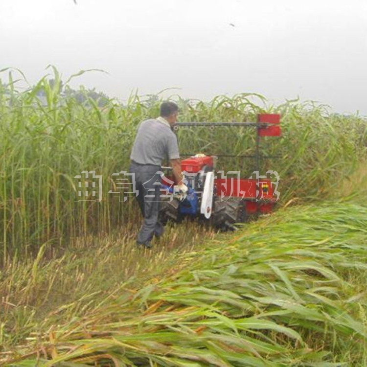 油菜籽收获机组 高杆植物收割机 四轮一边倒割晒机