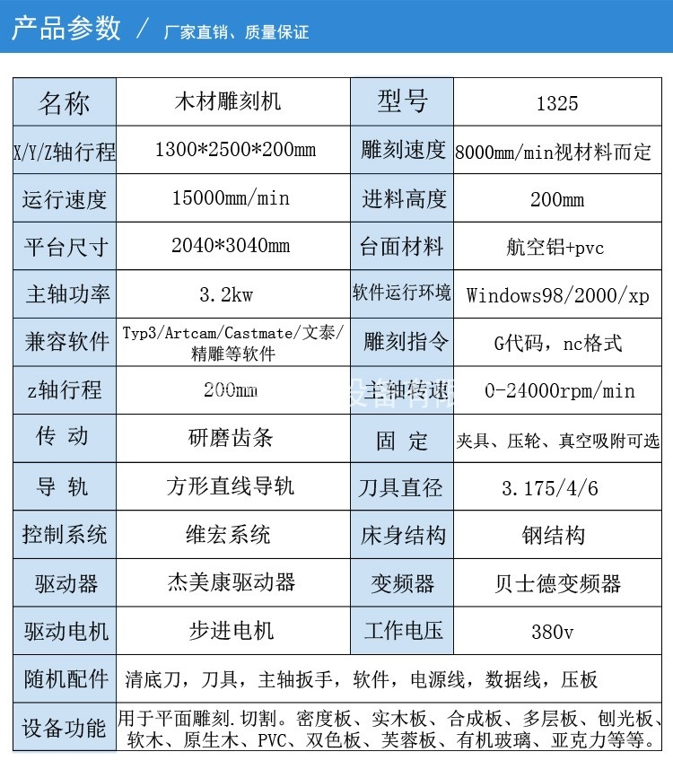 木工雕刻机价格表图片