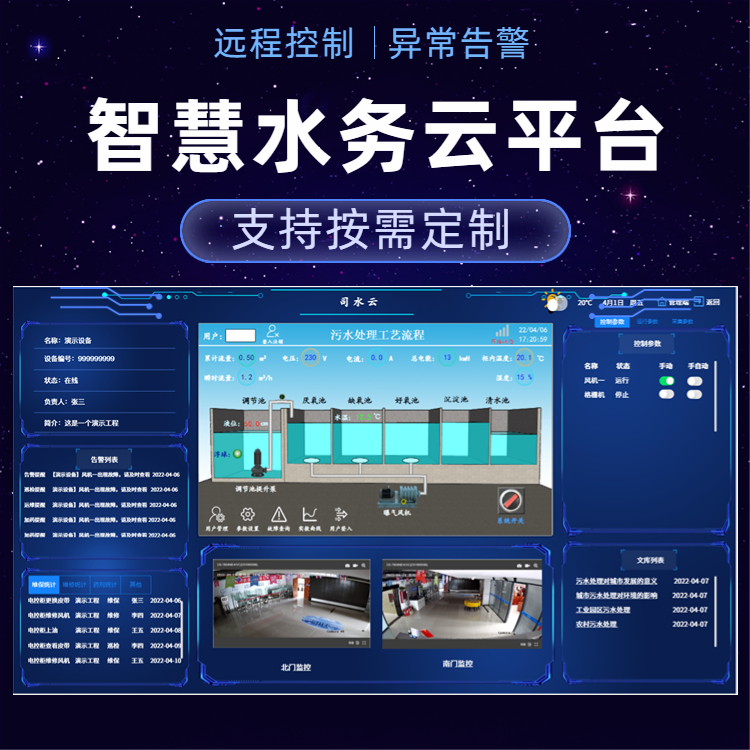 威泰普污水处理智能管理系统 污水厂在线监测系统 物联网云平台