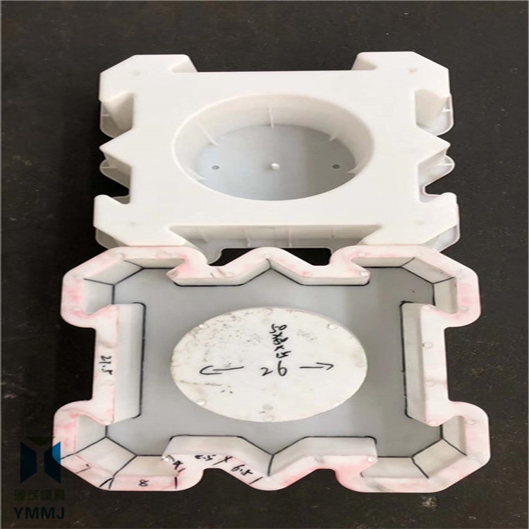 水渠护坡模具  生态铰接式预制块护坡模具   源茂连锁植生块模具厂家