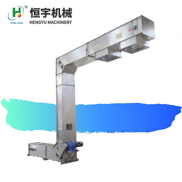 恒宇炭黑密封式多点加料z型斗式提升机石英砂高耐磨z字形斗提机