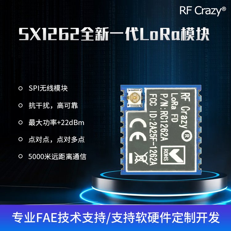 LoRa模块新一代无线扩频模块SemtechSX1262智汉科技RFCrazy