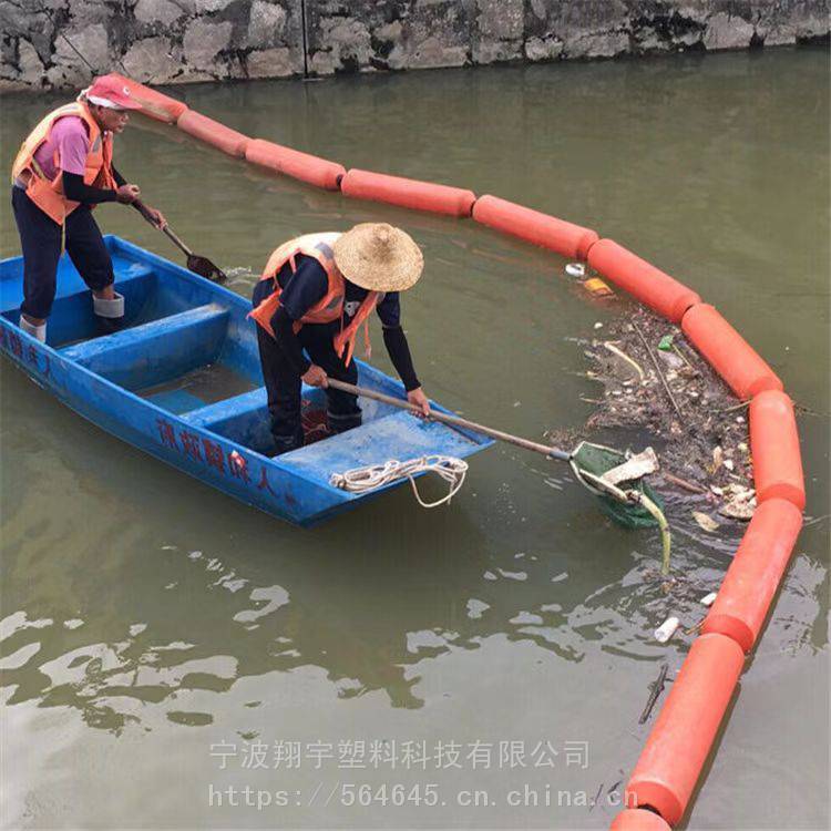 水库漂浮树枝垃圾拦挡漂排聚乙烯材质塑料浮筒